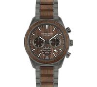 JACQUES LEMANS Eco Power Solar Wood Chronograph Grey Men's Bracelet Watch