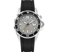 JACQUES LEMANS Hybromatic 1-2170B Men's Watch Solid Silicone Strap Stainless Steel, Silicone Strap/Grey/Black, Strap.