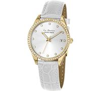 JACQUES LEMANS La Passion LP-133D Women's Watch with Leather Strap Solid Stainless Steel IP Gold with Swarovski Stones, Bracelet