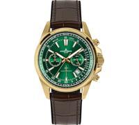 JACQUES LEMANS Men's Chronograph Sunburst Dial Watch 1-2117, Brown, Grey, Gold, Standard Size, Strap.