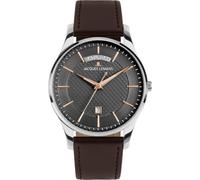 JACQUES LEMANS Men's London Quartz Watch Brown/Anthracite 1-2193D, silver, Modern