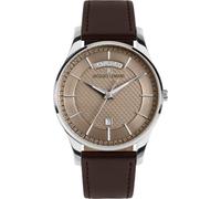 JACQUES LEMANS 1-2193 Men's Watch with Leather Strap or Metal Strap London 40 mm Date Day of the Week in Various Designs, Brown / leather strap, Strap.