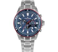 JACQUES LEMANS Men's Quartz Analog Watch with Stainless Steel Strap mid-39598, Silver