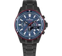 JACQUES LEMANS Men's Quartz Analog Watch with Stainless Steel Strap mid-39599, Black/White