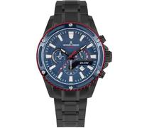 JACQUES LEMANS Men's Quartz Analog Watch with Stainless Steel Strap mid-39599, Black/White