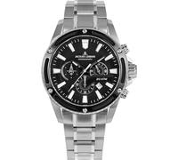 JACQUES LEMANS Men's Quartz Analog Watch with Stainless Steel Strap mid-39600, Silver, Bracelet