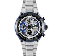 JACQUES LEMANS Men's Quartz Analog Watch with Stainless Steel Strap mid-39607, Silver