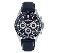 JACQUES LEMANS Men's Quartz Analog Watch with Stainless Steel Strap mid-39614, Blue, Strip