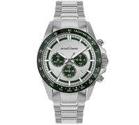 Jacques Lemans Men's Watch Chronograph Silver/Green Chrono 1-2207E