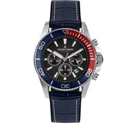 Jacques Lemans Men's Watch Chronograph With Leather Strap Blue Chrono 1-2206D
