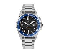 JACQUES LEMANS Men's Watch Hybromatic Metal Strap Massive Stainless Steel 1-2170J, Metal Strap/Black/Blue, Bracelet, Metal Strap/Black/Blue, bracelet