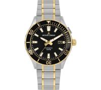 JACQUES LEMANS Men's Watch, Hybromatic Watches Men, Chronograph Made of Solid Stainless Steel with Silicone Leather Strap, Model 1-2131, Bi-Colour/Black, Bracelet