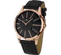 JACQUES LEMANS Men's Watch London Leather Strap Solid Stainless Steel IP Rose 1-1813E