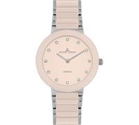 JACQUES LEMANS Monaco Women's Watch Ceramic Zirconia 34 mm 10 ATM with Stainless Steel Strap 42-7ZA