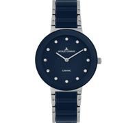 JACQUES LEMANS Monaco Women's Watch Ceramic Zirconia 34 mm 10 ATM with Stainless Steel Strap 42-7ZB