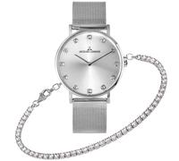 Jacques Lemans Nice Set 1-2142A - Woman - 37 mm - Quartz - Mineral Glass Silver 18 mm
