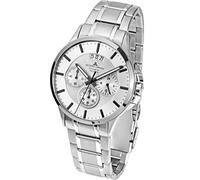 JACQUES LEMANS Sydney Men's Watch Metal Strap Solid Stainless Steel Chronograph 1-1542P, Silver, Bracelet