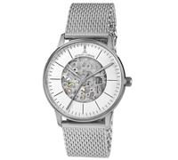 JACQUES LEMANS Unisex Adult Skeleton Mechanism Watch with Brass Strap N-207ZC