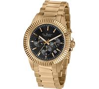 JACQUES LEMANS Unisex Chronograph Quartz Watch with Stainless Steel Coated Strap LP-111Q, Bracelet