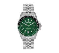JACQUES LEMANS - Watch Date Liverpool Diver - Quartz Movement - Case Thickness: 11.4 mm - Case Width: 41 mm - Stainless Steel - Green - 20 ATM
