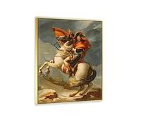 Jacques Louis David Famous Wall Art Prints Napoleon Crossing the Alps,Giclee Print on Canvas,Ready to Hang Oil Painting Reproduction Canvas pictures for Living Room Decor 70x90cm(28x35in) Gold frame