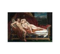 Jacques Louis David Works《Cupid And Pusek》Printing Posters Aesthetic Room Decor Canvas Prints Modern Wall Painting Art for Bedroom 12x18inch(30x45cm)
