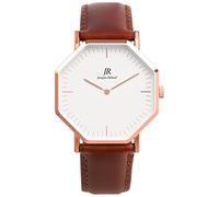 Jacques Reboul Lumiere Intense Classic Rose Watch | St. Martin Unisex, Men's, Women 41mm Interchangeable Brown Leather Strap, Swiss Made Ronda 762 Quartz Movement in A Ultra Thin Case