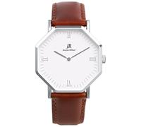 Jacques Reboul Premier Roman Silver Watch | St. Martin Unisex, Men's, Women 41mm Interchangeable Brown Leather Strap, Swiss Made Ronda 762 Quartz Movement in A Ultra Thin Case