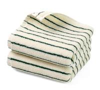 Jacquotha Green Striped Hand Towels for Kitchen, Vintage Bathroom Decor, Natural Cotton Tea Towel, 14” x 29”