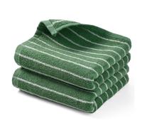 Jacquotha Hand Towels for Bathroom Green Striped - 2-Piece Premium Quick Drying Towels for Kitchen Spa Workout, Stylish Compact for Hand Face Hair, 14” x 29”