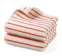 Jacquotha Striped Hand Towels Set of 2, Vintage Bathroom & Kitchen Decor, Guest Use, Soft Gentle for Adults Kids, Natural Cotton, 14” x 29”, Coral Red
