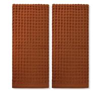 Jacquotha Waffle Hand Towels for Bathroom Kitchen 2-Piece (Rust) - Cotton Quick Dry, Super Soft, Absorbent Towels for Fall Decor, 13x29”