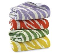 Jacquotha Zebra Stripe Hand Towels for Bathroom Kitchen Multicolored - Cotton Face Towels Hand Towel Set of 4, Cute Patterned Towel, 29” x 13”