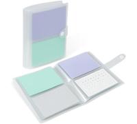 Jactales 3x5 Index Card Holder Organizer - Clear Card Binder for Flash Card, Note Card Storage, 50 Sheets Plastic Sleeves Indexcard Booklet Folder, Stores Up to 200 Cards