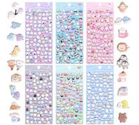 Jactales 600+ Cute Mini Puffy Stickers, Tiny 3D Kawaii Stickers for Kids | 6 Small Japanese Puff Sticker Sheets for Adults with Micro Cats,Dogs and Little Animals for Phone Case & Digital Camera Decor