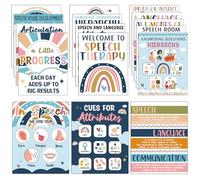 Jacyan 16Pcs Speech Therapy Posters for Classroom Decorations Boho Language Pathologist Bulletin Board Decorations Speech Therapy Wall Decor for Classroom School Office Art Print 11 x 14 Inches