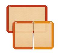 JACYAO'S 3 Pcs Silicone Baking Mat, Reusable Baking Supplies, Non-stick Macaron Silicone Baking Mats, Fits Half & Quarter Sheet, Use Separately & No Cross-flavoring