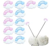 Jaczora 12 Pcs Knitting Needle Protectors Cute Cloud Silicone Double Ended Knitting Accessories
