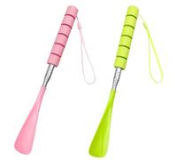 Jaczora 2 PCS Telescopic Shoe Horn,Long Handled Travel Shoe Horn,Shoe Horn Ergonomic Strong Long Handled Shoe Horn for Men Women Kids Elderly
