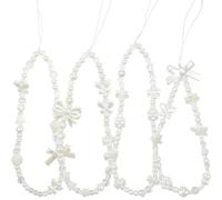 Jaczora 4PCS Bling Crystal bow Phone Charm,Pearl Butterfly Bracelet Wrist Strap,Phone Wrist Strap Lanyard Anti Lost for Women Girls