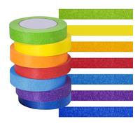 Jaczora 7PCS Glow in The Dark Tapes,Neon Adhesive Fabric Tape,13m/51in Per Roll,in The Dark Self-Adhesive Tape Stickers Warning Tape for Party Stage Supplies Decorations