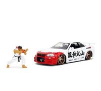 Jada 1:24 2002 Nissan Skyline GTR-4 (R34) with Ryu figure Street Fighter 35114