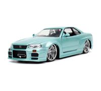 Jada 1:24 Die Cast Nissan Skyline GT-R R34 Model Car, Red, Metal, Tabletop, Transportation, Wedding, Anniversary