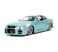 Jada 1:24 Die Cast Nissan Skyline GT-R R34 Model Car, Red, Metal, Tabletop, Transportation, Wedding, Anniversary