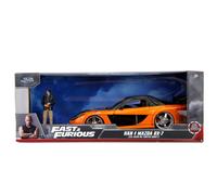 Jada 1/24 Fast & Furious (Tokyo Drift) 1992 Orange Mazda RX-7 W/HAN Figure 33174