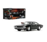 Jada 97605BK 1:24 FF Doms Charger RT-Glossy Black Fast and Furious Collectible Miniature Car, One Size