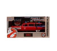 Jada Hollywood Rides Transformers x Ghostbusters Ecto-1 G1 Mashup - Die-cast Car with Opening Doors, 1:32 Scale, Ages 8+ (40th Anniversary Edition)