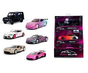 Jada - 1:32 Scale Metal Car, with Decoration Range Pink Slips, Free Wheel, Doors Open, Sent a Model Randomly, You Can Not Choose the Model (253292000)