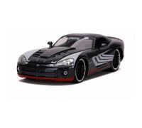 Jada 2008 Dodge Viper SRT10 Dark Gray with Venom Diecast Figurine \Spider-Man\" \"Marvel\" Series 1/24 Diecast Model Car by Jada"