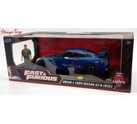 Fast and Furious Brians 2009 Nissan GTR Figure and Working Lights 1:18 Jada 3114 253206003